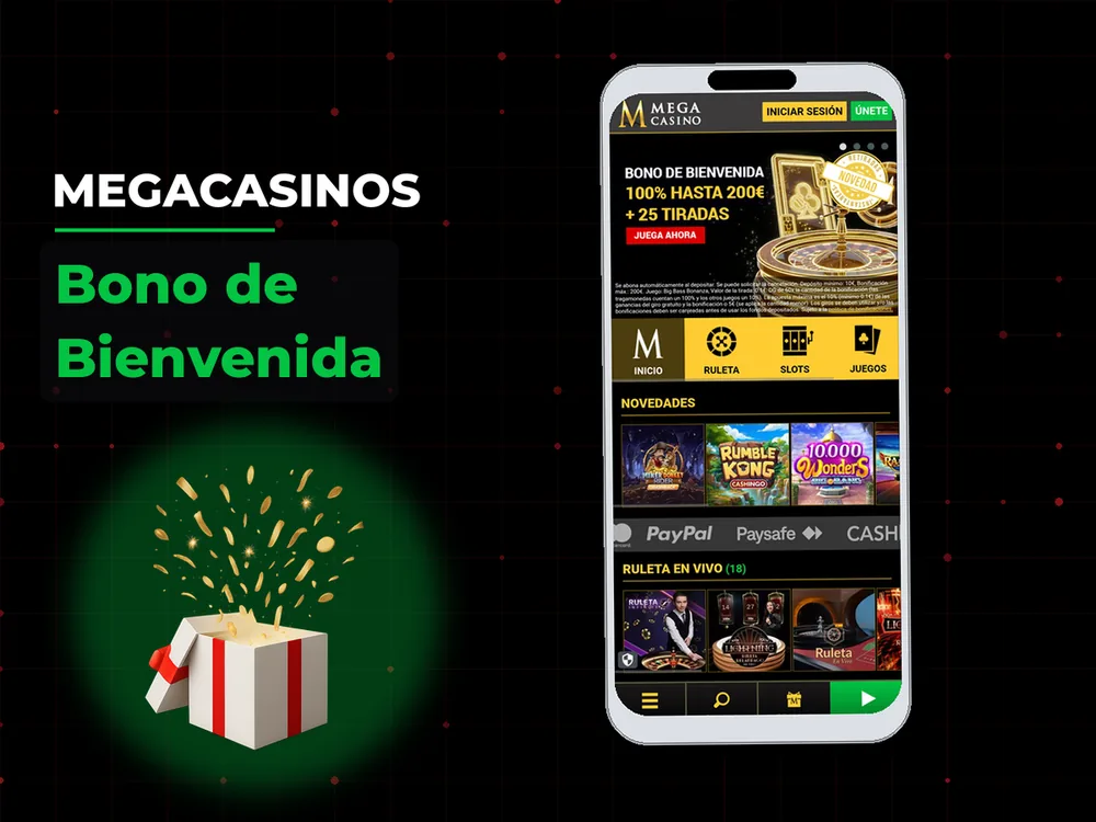 megacasinos - Bono de Bienvenida